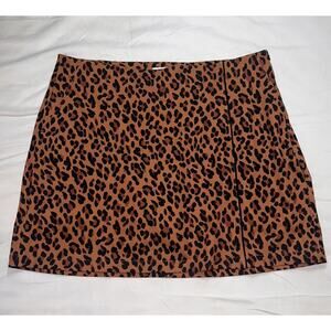 Lady Hagen Golf Skort Women Size 16 Leopard Print Side Zip Tennis Workout Casual